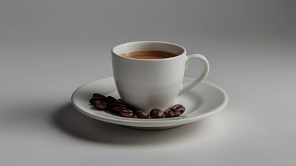 Fototapeta premium Coffee mug hot drink paper cup icon illustrated cinnamon and saucer wooden table realistic ove background