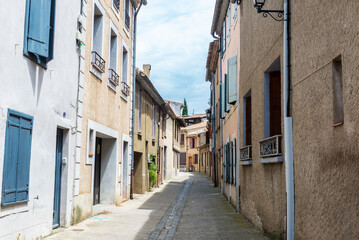 Street in the old town of the Carcassonne, France