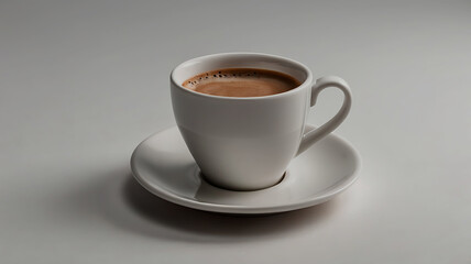 Obraz premium Coffee mug hot drink paper cup icon illustrated cinnamon and saucer wooden table realistic ove background