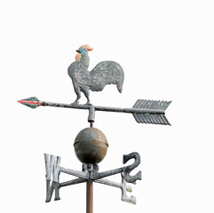 weather vane with rooster and the initials of the cardinal points to indicate the direction of the...