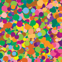 colorful circles of various colors and sizes placed randomly across the surface