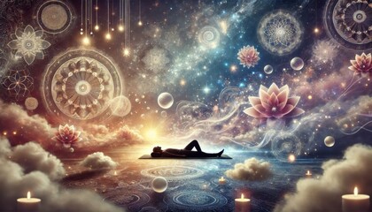 Obraz premium Yoga Nidra: the essence of relaxation and deep meditation