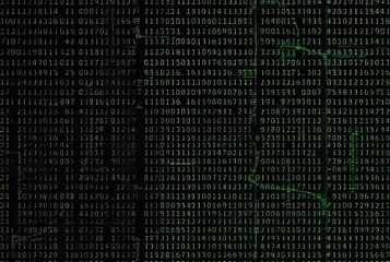 A digital matrix code pattern combined with a photogram style la