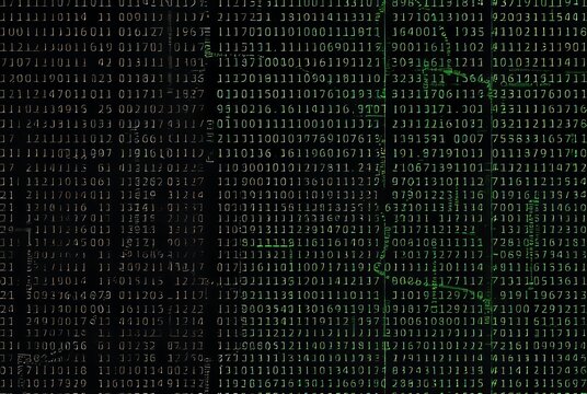 A digital matrix code pattern combined with a photogram style la
