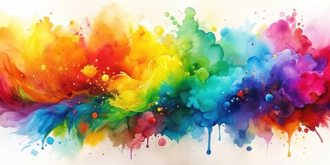 Fototapeta premium Abstract watercolor painting with colorful and vibrant brushstrokes , art, painting, abstract, watercolor