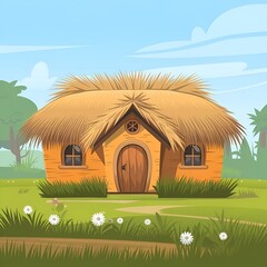 house in the field,generative ai