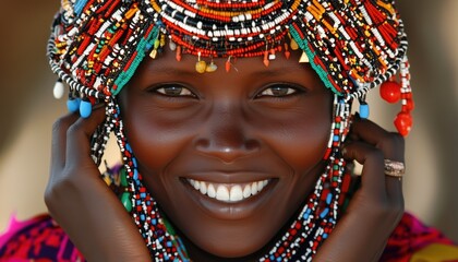 Obraz premium Exploring The Daily Life Of Samburu Women In Kenya: A Glimpse Into Local Culture And Traditions Near Samburu National Reserve.