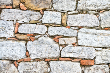 Muro di mattoni e pietre