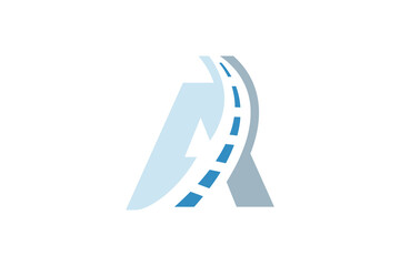 Simple A Road letter design template