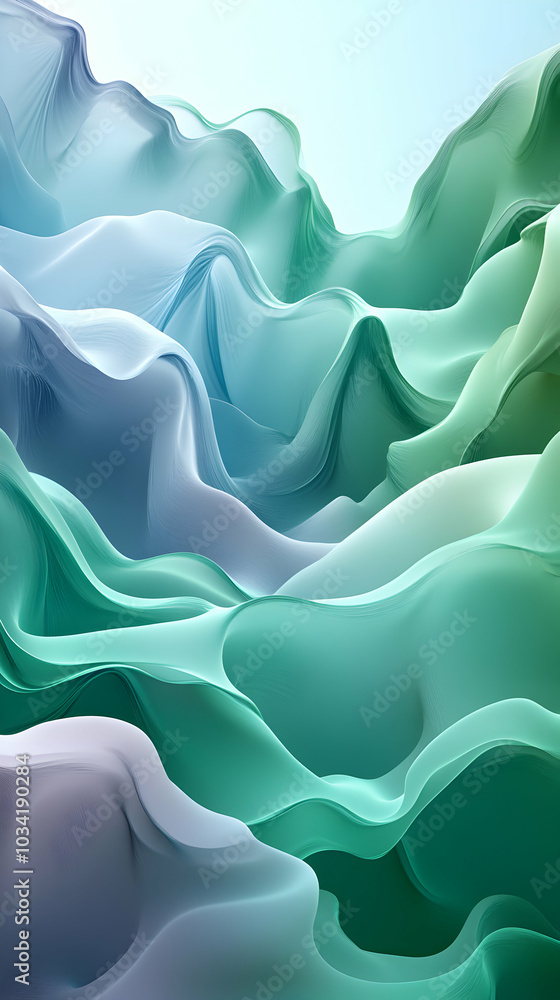 Poster minimalist background featuring soft green and blue tones with abstract gradient design
