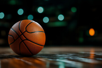 Exploring the dynamics of basketball a close-up view of the iconic sport's equipment on the court with a focus on precision and skill development