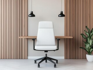 Openplan executive workspace with ergonomic chairs, minimalist decor, and natural lighting, modern office layout, executive workspace