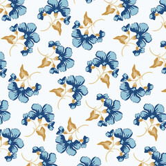 Flowery pattern with small-scale flowers. Liberty style millefleurs. Floral seamless background. Texture for textile, manufacturing, wallpapers, scrapbooking, book cover, cloth design.