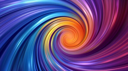 Vivid Abstract Vortex with Dynamic Colors - Swirling Digital Artwork