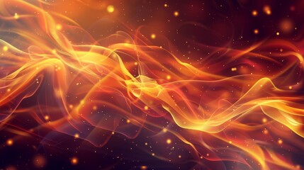Abstract Fiery Flames Background with Bright Glowing Light Streaks in Motion
