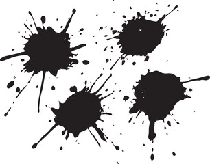 Black splash isolated Illustration, drop paint art brush stroke on a white background vector illustration