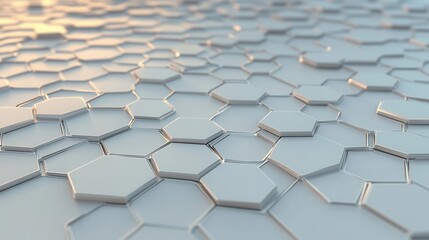 Obraz premium Abstract geometric background with interlocking hexagonal shapes creating a modern and futuristic design. Ideal for technology themes.