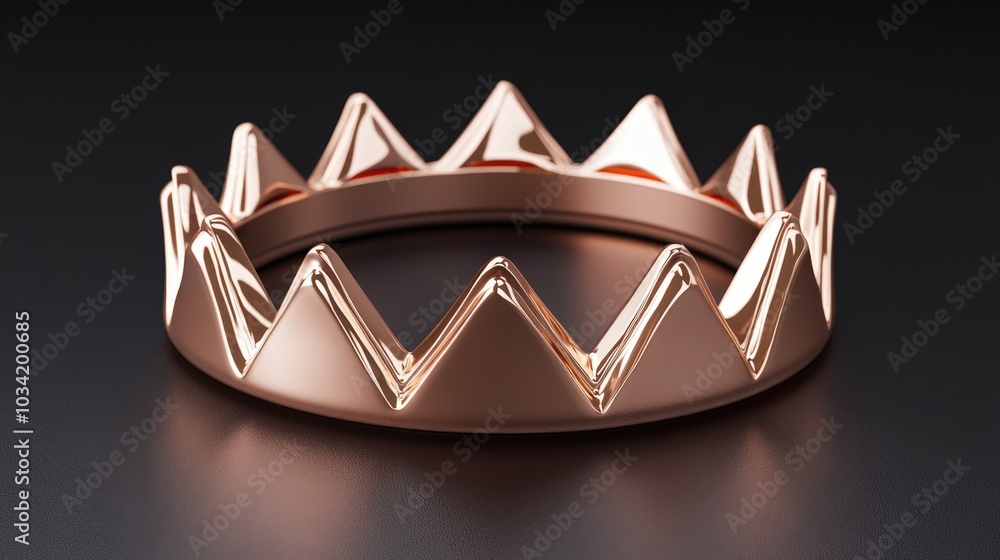 Poster elegant metallic crown on dark background with sharp geometric points