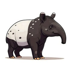 Fototapeta premium Illustrated Tapir with a Gentle Expression and Unique Markings