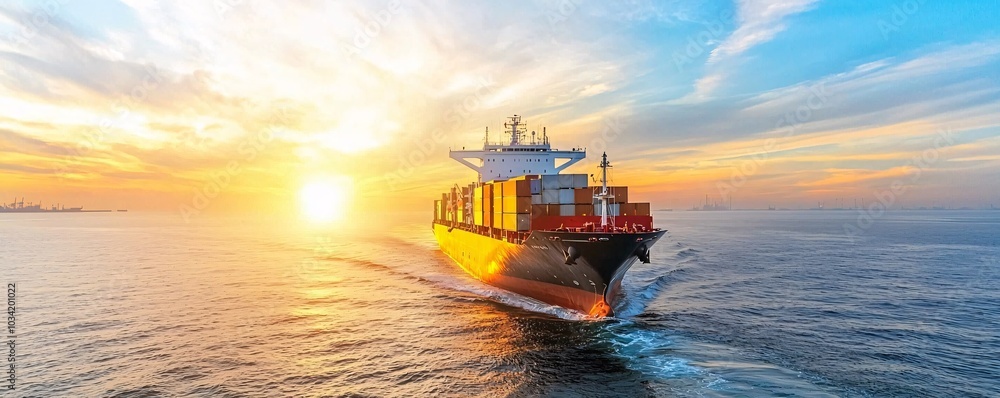 Poster dynamic offshore coordination in busy trade lanes - vessels dock under navigation lights creating a 