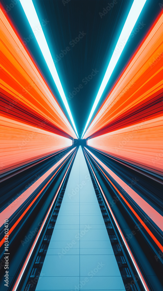 Poster dynamic light trails in modern architecture