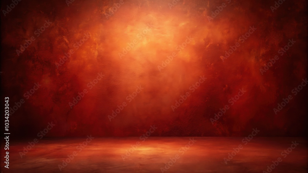 Wall mural a textured red and orange background with a soft light shining from above, creating a dramatic and m