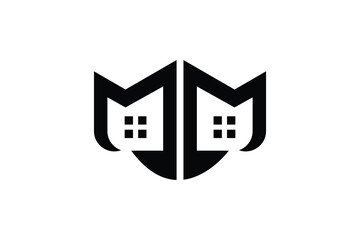 MM real estate logo template vector design
