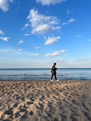 walking on the beach