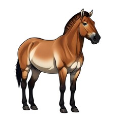 Obraz premium Digital Illustration of a Majestic Horse in Artful Detail