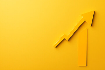 Graph paper with a bold growth curve and progress arrows, symbolizing financial growth