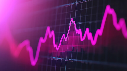 Naklejka premium Financial data screen with multiple rising graphs, showing exponential growth rate progress