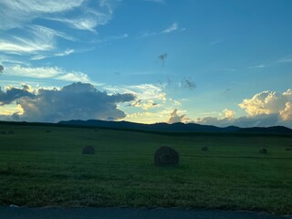 sunset over the field