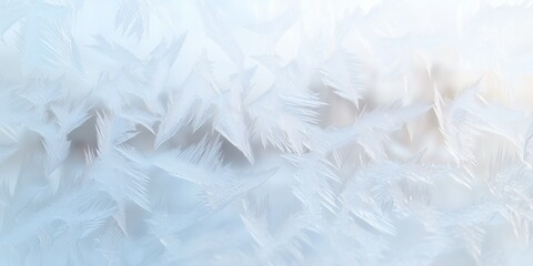 Close-up of frosty window patterns at dawn, capturing nature&rsquo;s icy artistry