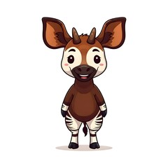 Obraz premium Adorable Cartoon Creature with Unique Horns and Large Ears