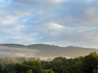 clouds over the mountains