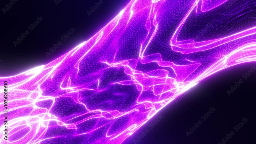 Poster abstract wavy particle shape, digital wave from dots, futuristic background.