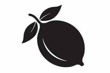 Silhouette of lemon fruit drawing icon vector illustration, orange fruit silhouette vector

