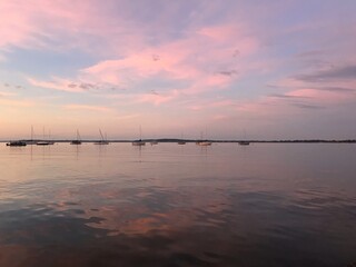 sunset over the river