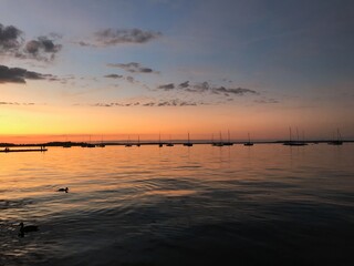 sunset on the lake