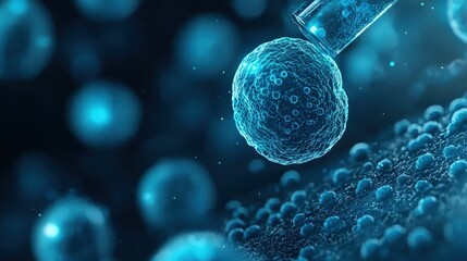 Microscopic cellular structure and scientific research concept