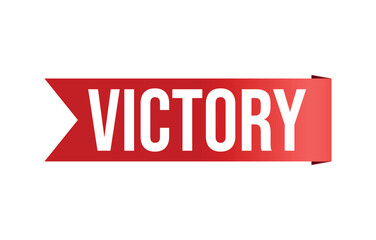 Vector illustration modern Victory banner, Isolated web element.