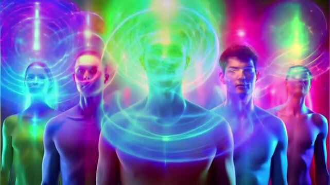 People are surrounded by digital auras