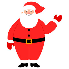 cute chubby santa claus is pointing hand to presentation illustration