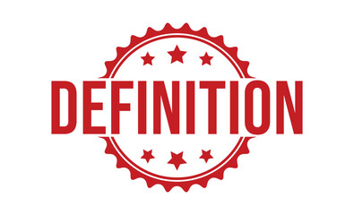 Definition Red rubber stamp on white background. Definition stamp sign. Definition stamp.