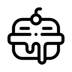 Scone with Jam line icon