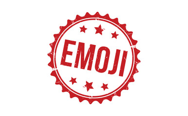 Emoji Red rubber stamp on white background. Emoji stamp sign. Emoji stamp.