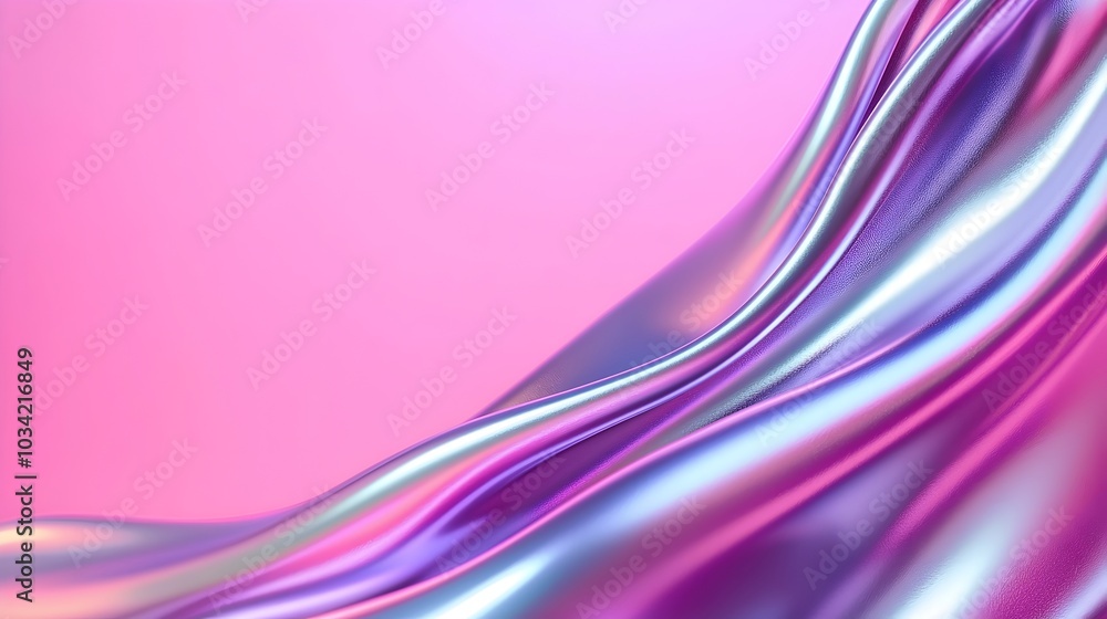 Aufkleber mesmerizing fluid metallic texture with holographic effects - abstract neon patterns and glowing edg