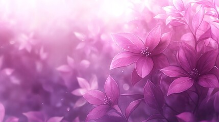 Soft, pink flowers bloom in a field of light.