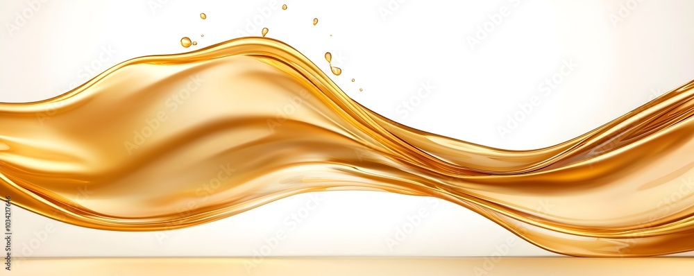 Poster fluid metallic texture with liquid crystal effects - soft glowing highlights and smooth 3d transitio
