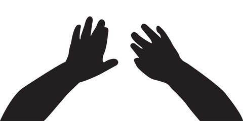 Fototapeta premium baby Hand silhouette vector design. filled flat sign, solid pictogram isolated on white,